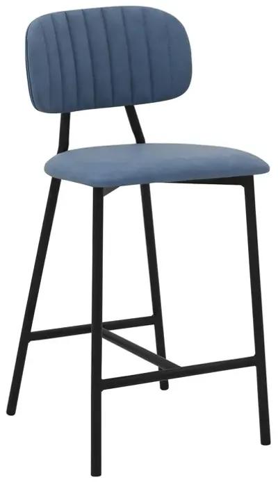 Low Back Counter Height Bar Chair - Light Blue / Black