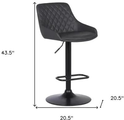 43.5" Swivel Low Back Adjustable Height Bar Chair - Gray / Black