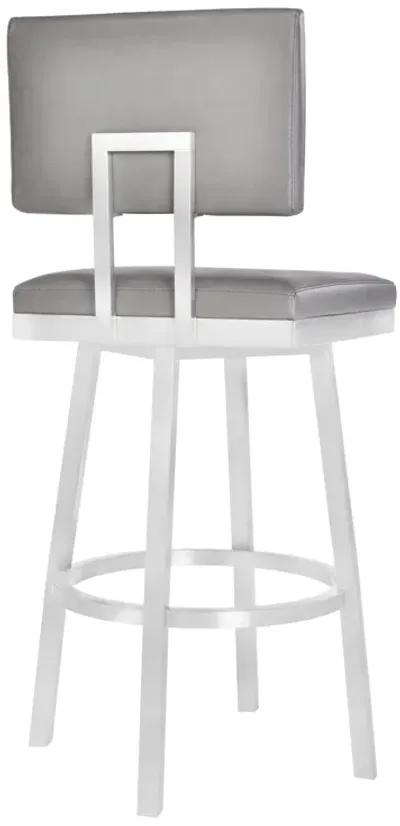 43.5" Swivel Bar Height Bar Chair - Gray / Silver