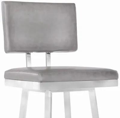 43.5" Swivel Bar Height Bar Chair - Gray / Silver