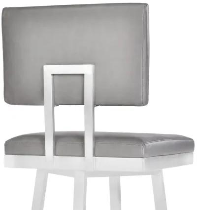 43.5" Swivel Bar Height Bar Chair - Gray / Silver