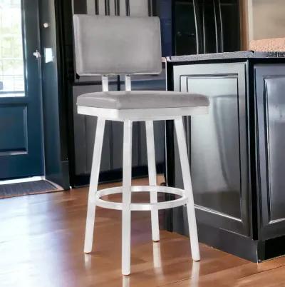 43.5" Swivel Bar Height Bar Chair - Gray / Silver