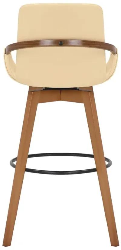 Swivel Bar Height Bar Chair - Cream / Black