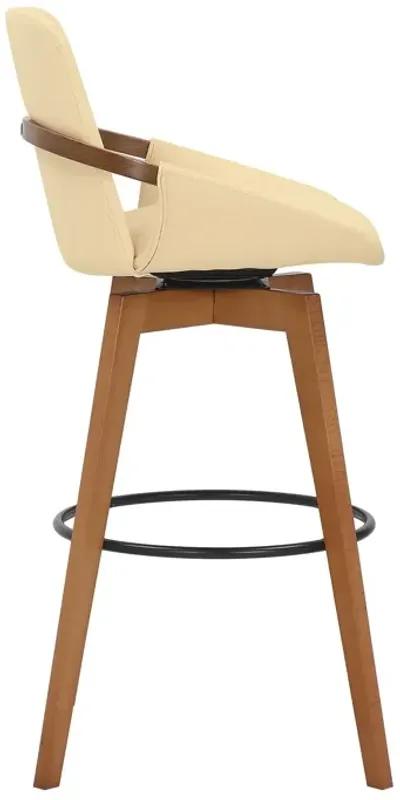 Swivel Bar Height Bar Chair - Cream / Black