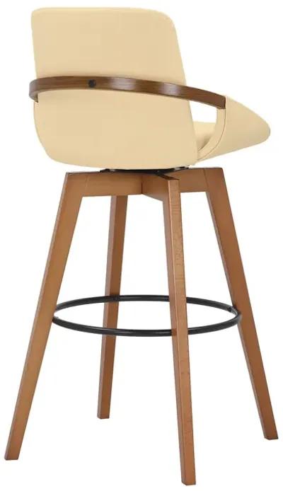 Swivel Bar Height Bar Chair - Cream / Black