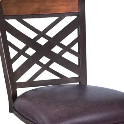 Faux Leather Bar Height Bar Chair - Brown