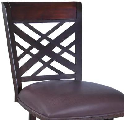 Faux Leather Bar Height Bar Chair - Brown