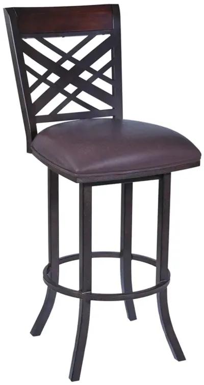 Faux Leather Bar Height Bar Chair - Brown