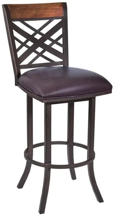 Faux Leather Bar Height Bar Chair - Brown