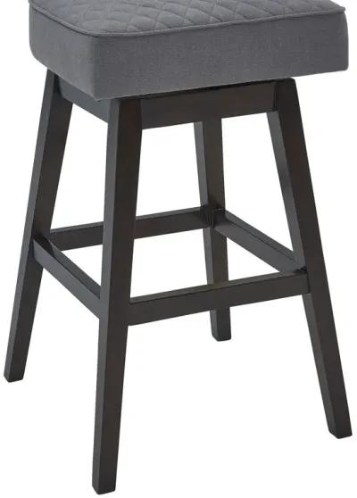 Solid Wood Swivel Counter Height Bar Chair - Gray / Espresso