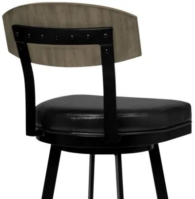 36" Iron Counter Height Bar Chair - Black