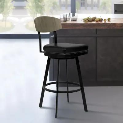 36" Iron Counter Height Bar Chair - Black