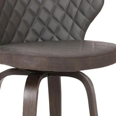 40" Faux Leather Swivel Low Back Bar Height Bar Chair - Brown