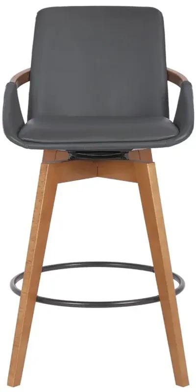 Swivel Counter Height Bar Chair - Gray / Brown