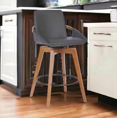 Swivel Counter Height Bar Chair - Gray / Brown