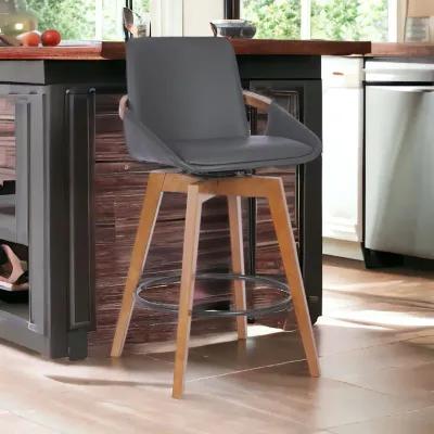 Swivel Counter Height Bar Chair - Gray / Brown