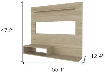 Manufactured Wood Open Shelving Entertainment Center - Light Pine