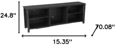 Open Shelving TV Stand With Bookcase - Black