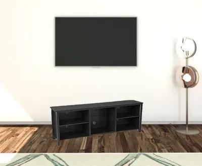 Open Shelving TV Stand With Bookcase - Black