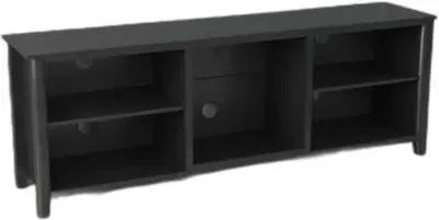 Open Shelving TV Stand With Bookcase - Black