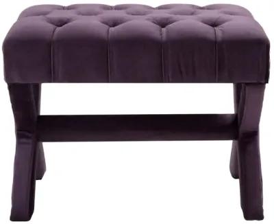 Velvet Tufted Ottoman - Plum