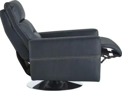 High Back Faux Leather Recliner - Dark Blue