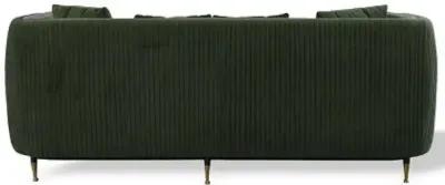 Velvet Sofa With Black And Gold Legs - Dark Green