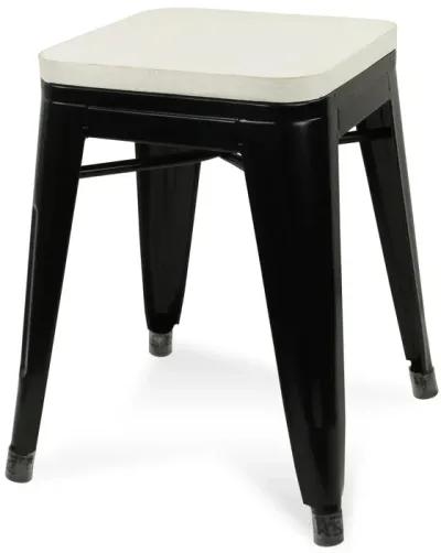 Steel Backless Bar Chair - White / Black