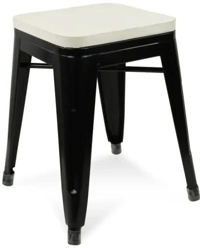 Steel Backless Bar Chair - White / Black