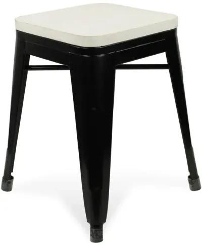 Steel Backless Bar Chair - White / Black