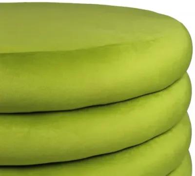 Round Velvet Tufted Cocktail Ottoman - Green