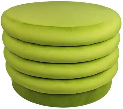 Round Velvet Tufted Cocktail Ottoman - Green