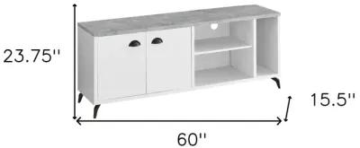 Cabinet Enclosed, Storage TV Stand - White