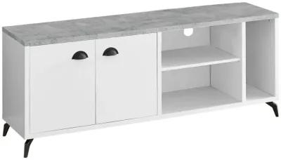 Cabinet Enclosed, Storage TV Stand - White