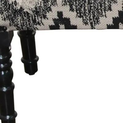 Leg Southwest Upholstered Bench - Black / White Black