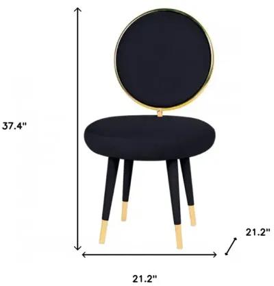 Solid Color Side Chair (Set of 2) - Black / Gold