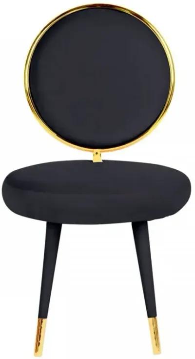 Solid Color Side Chair (Set of 2) - Black / Gold