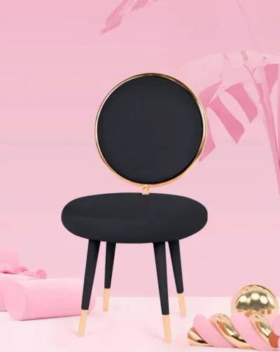 Solid Color Side Chair (Set of 2) - Black / Gold