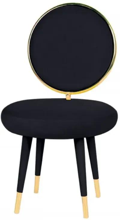 Solid Color Side Chair (Set of 2) - Black / Gold