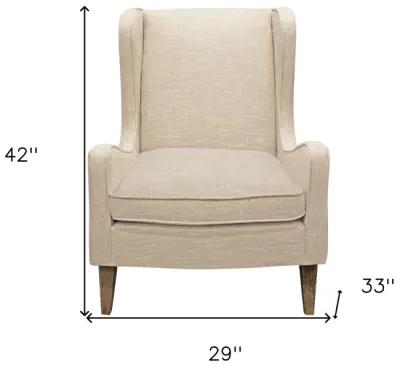 Linen Solid Color Lounge Chair - Natural