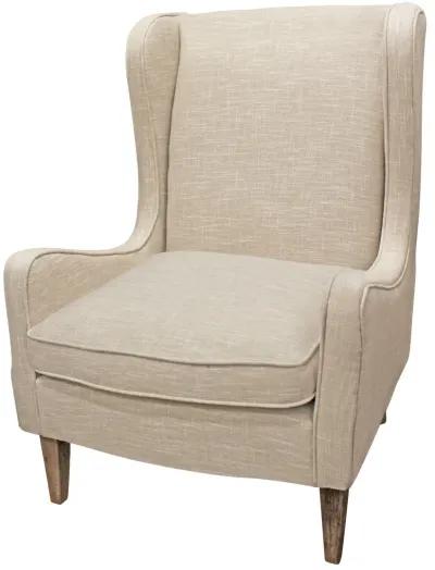 Linen Solid Color Lounge Chair - Natural