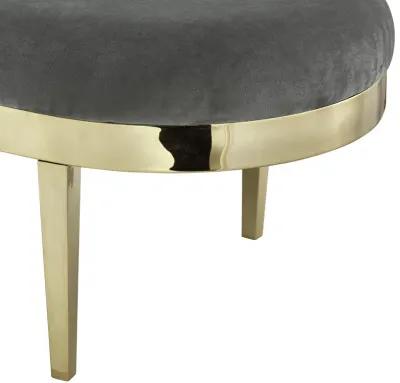 Upholstered Velvet Bench - Gold / Gray