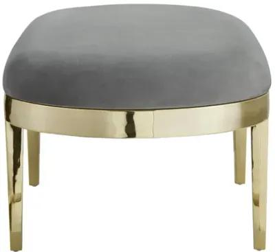 Upholstered Velvet Bench - Gold / Gray