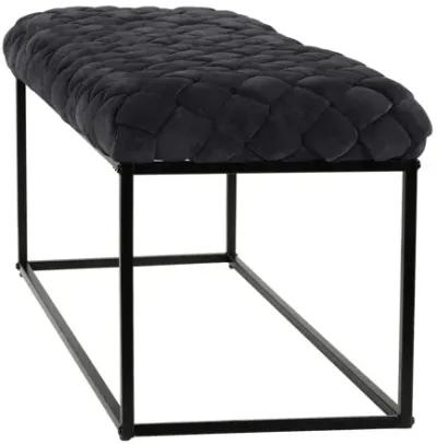 Upholstered Velvet Bench - Black