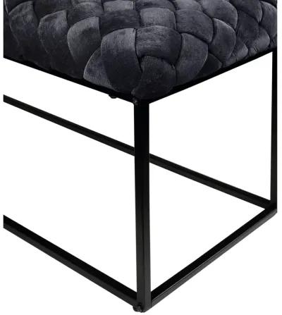 Upholstered Velvet Bench - Black