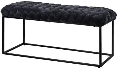 Upholstered Velvet Bench - Black