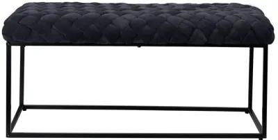 Upholstered Velvet Bench - Black