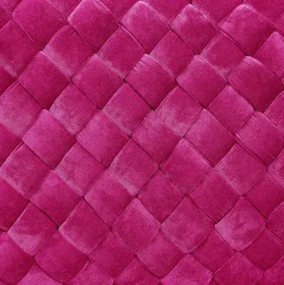 Upholstered Velvet Bench - Fuchsia / Black