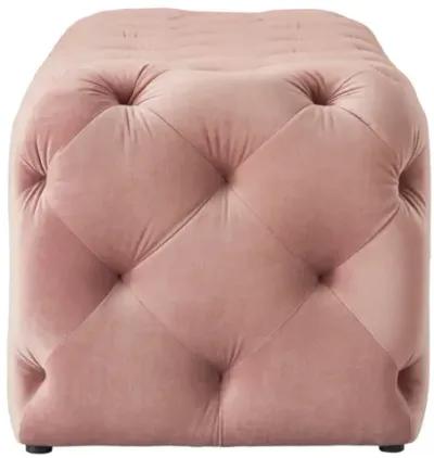 Upholstered Velvet Bench - Blush / Black