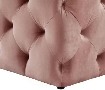 Upholstered Velvet Bench - Blush / Black